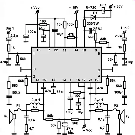 STK4145MK2 electronic component with associated schematic circuit diagram