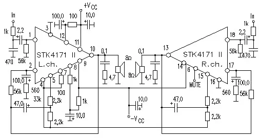 STK4171II electronic component with associated schematic circuit diagram