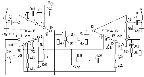 STK4181II electronic component with associated schematic circuit diagram