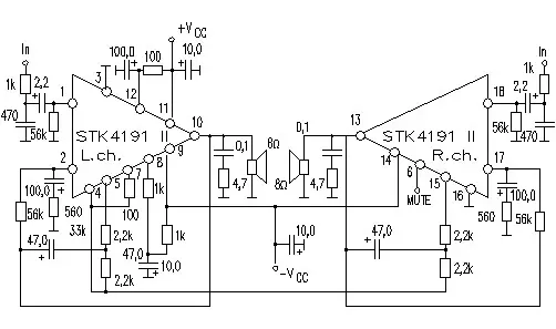 STK4191II electronic component with associated schematic circuit diagram