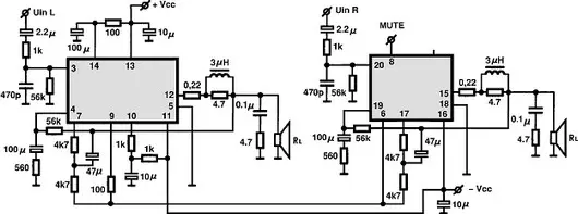 STK4201II electronic component with associated schematic circuit diagram