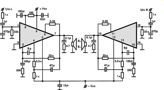 STK457 electronic component with associated schematic circuit diagram