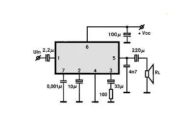 TA7066P electronic component with associated schematic circuit diagram