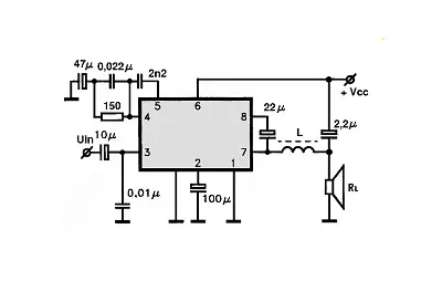 TA7092P electronic component with associated schematic circuit diagram