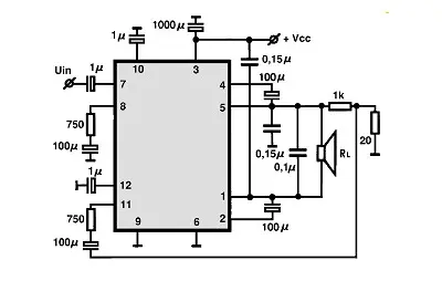 TA7241P-BTL electronic component with associated schematic circuit diagram