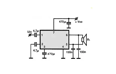 TA7274P electronic component with associated schematic circuit diagram