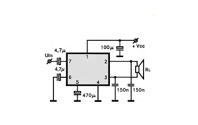 TA7275P electronic component with associated schematic circuit diagram