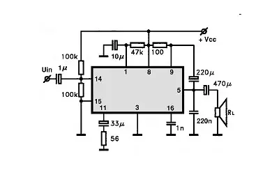 TA7331F electronic component with associated schematic circuit diagram