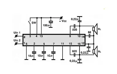 TA7767F electronic component with associated schematic circuit diagram