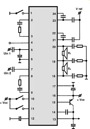 TA8157FN electronic component with associated schematic circuit diagram