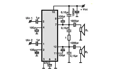 TA8208H electronic component with associated schematic circuit diagram