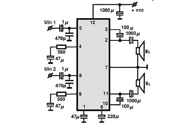 TA8217P electronic component with associated schematic circuit diagram