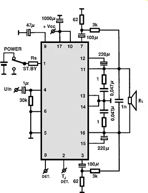 TA8225H electronic component with associated schematic circuit diagram