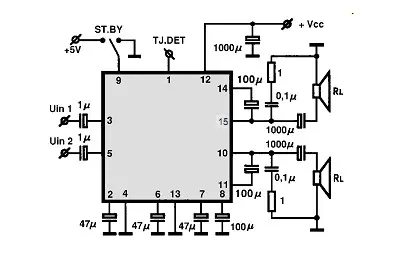 TA8238K electronic component with associated schematic circuit diagram