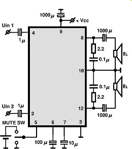 TA8246H electronic component with associated schematic circuit diagram