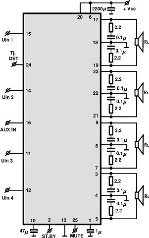 TA8251AH electronic component with associated schematic circuit diagram