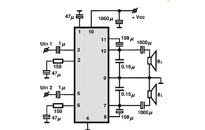 TA8269P electronic component with associated schematic circuit diagram