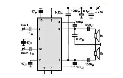 TA8271P electronic component with associated schematic circuit diagram