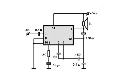 TAA611-A12 electronic component with associated schematic circuit diagram