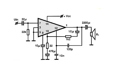 TAA621 electronic component with associated schematic circuit diagram