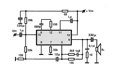 TBA690 electronic component with associated schematic circuit diagram