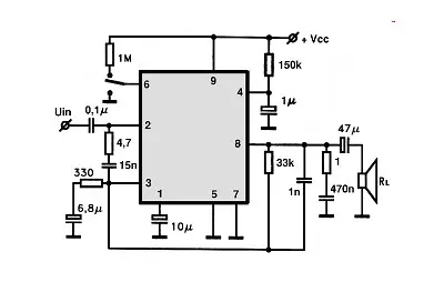 TBA915G electronic component with associated schematic circuit diagram