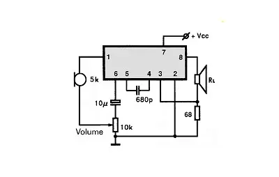 TCA1004 electronic component with associated schematic circuit diagram