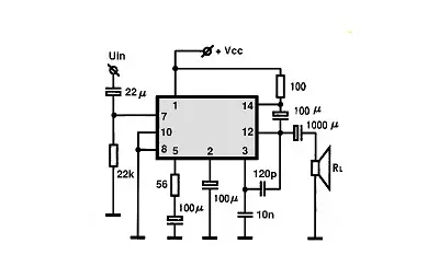 TCA150KA electronic component with associated schematic circuit diagram