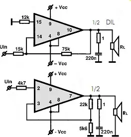 TCA2465A electronic component with associated schematic circuit diagram