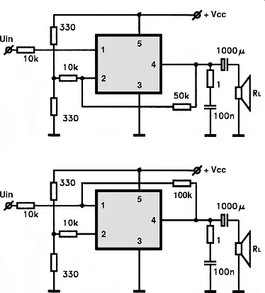 TCA365 electronic component with associated schematic circuit diagram