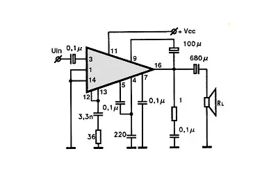 TDA1004A electronic component with associated schematic circuit diagram