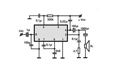 TDA1015 electronic component with associated schematic circuit diagram