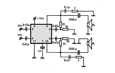 TDA1099SP electronic component with associated schematic circuit diagram