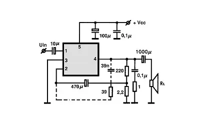 TDA1410H electronic component with associated schematic circuit diagram