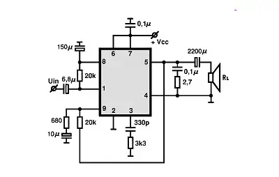 TDA1512 electronic component with associated schematic circuit diagram