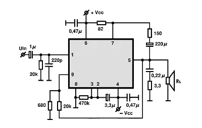 TDA1514,A electronic component with associated schematic circuit diagram