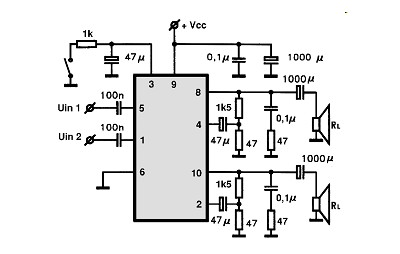 TDA7263M electronics circuit