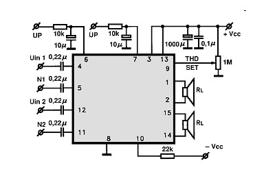 TDA7376B electronics circuit